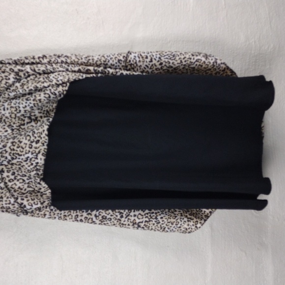 Chico's Tan Multicolored Leopard Print Asymmetrical Waist Pleated Midi Skirt - Picture 11 of 12